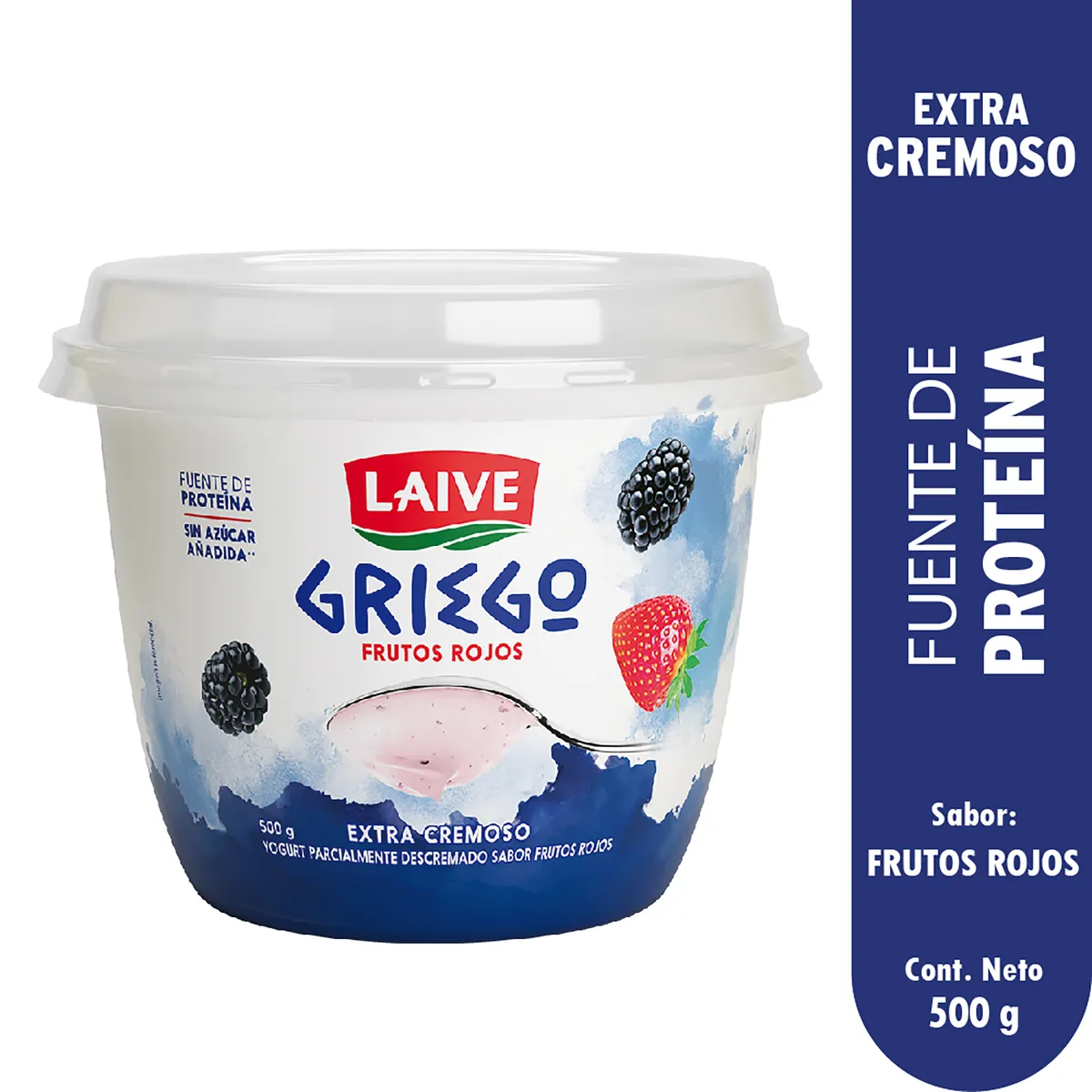 LAIVE - Yogurt Laive Griego Frutos Rojos Envase 500 g