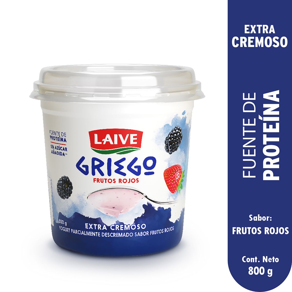 LAIVE - Yogurt Laive Griego Frutos Rojos Envase 800 g