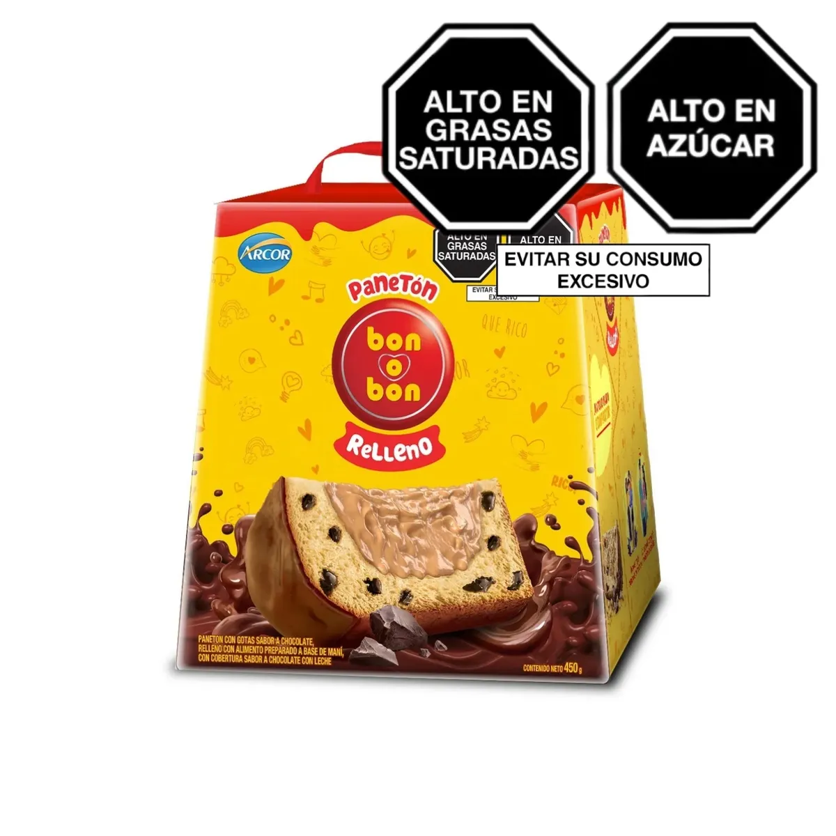 BON O BON - Panetón Bon O Bon Relleno Caja x 450 g