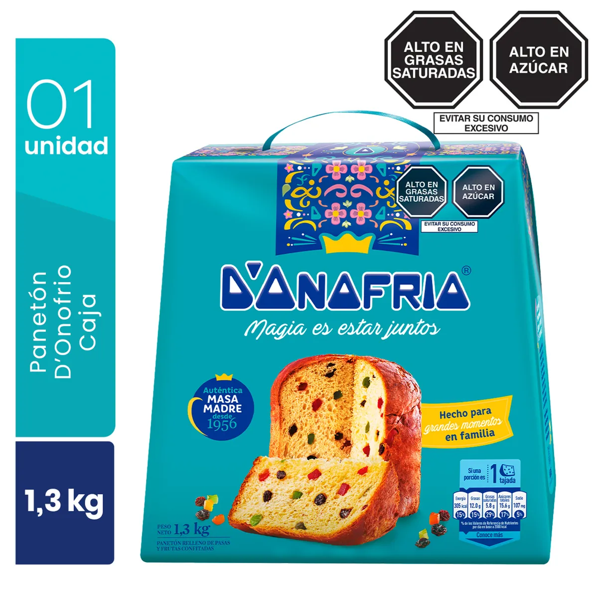 DONOFRIO - Panetón Donofrio Pasas Frutas Caja 1.3 Kg