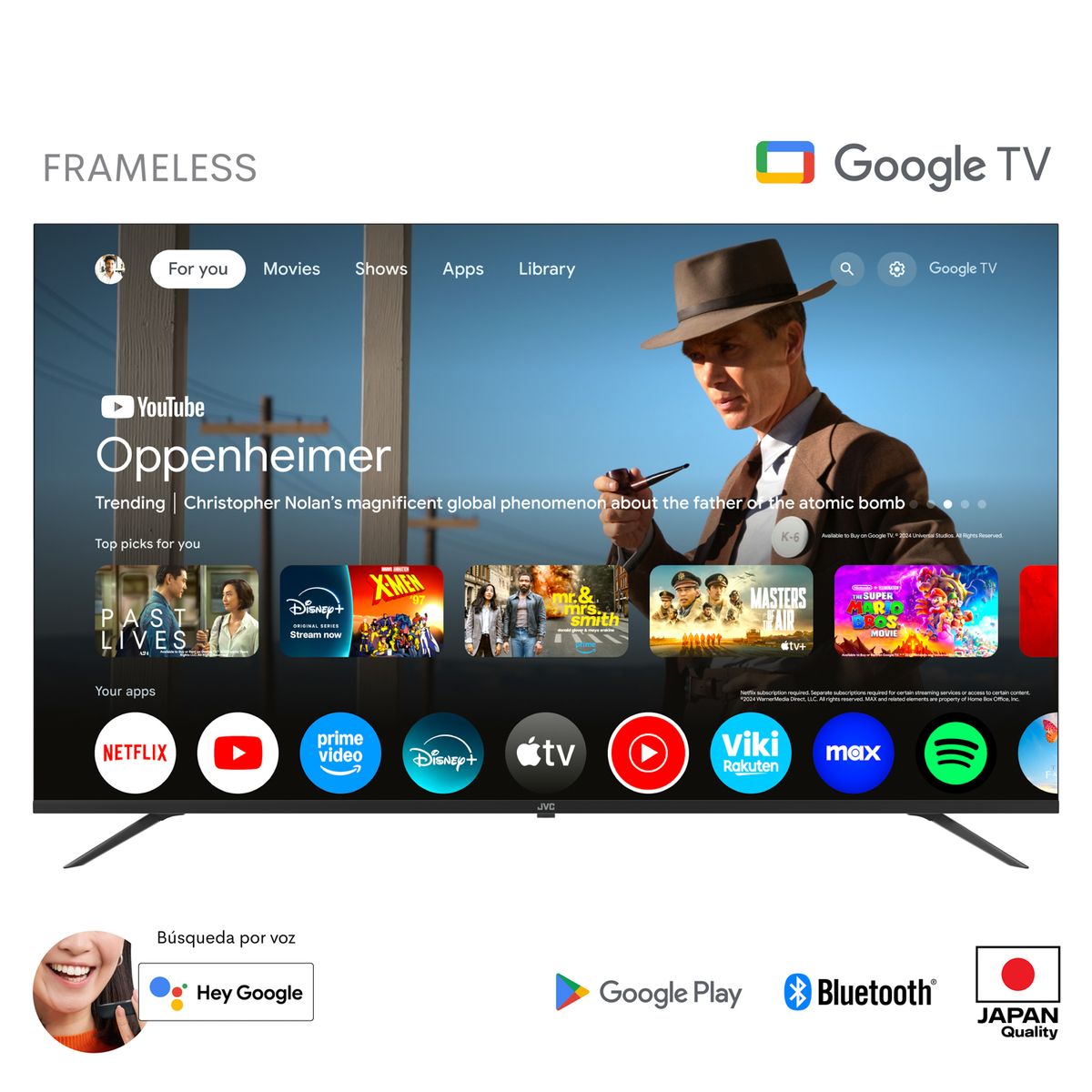 JVC - Televisor JVC 65'' 4K UHD Google TV