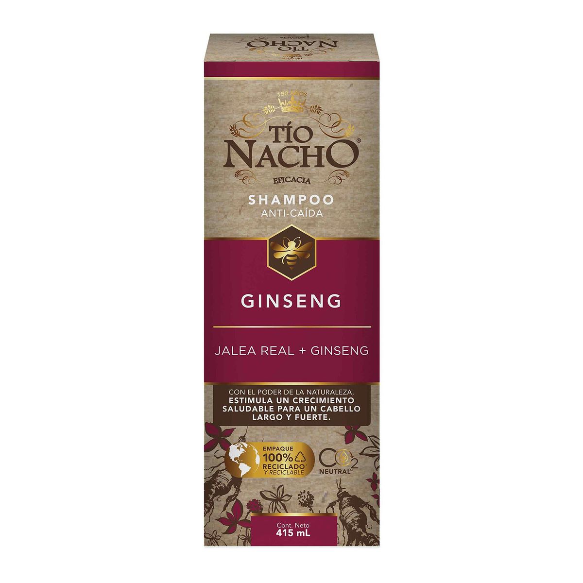 TIO NACHO - Shampoo Tio Nacho Ginseng Botella 415 mL