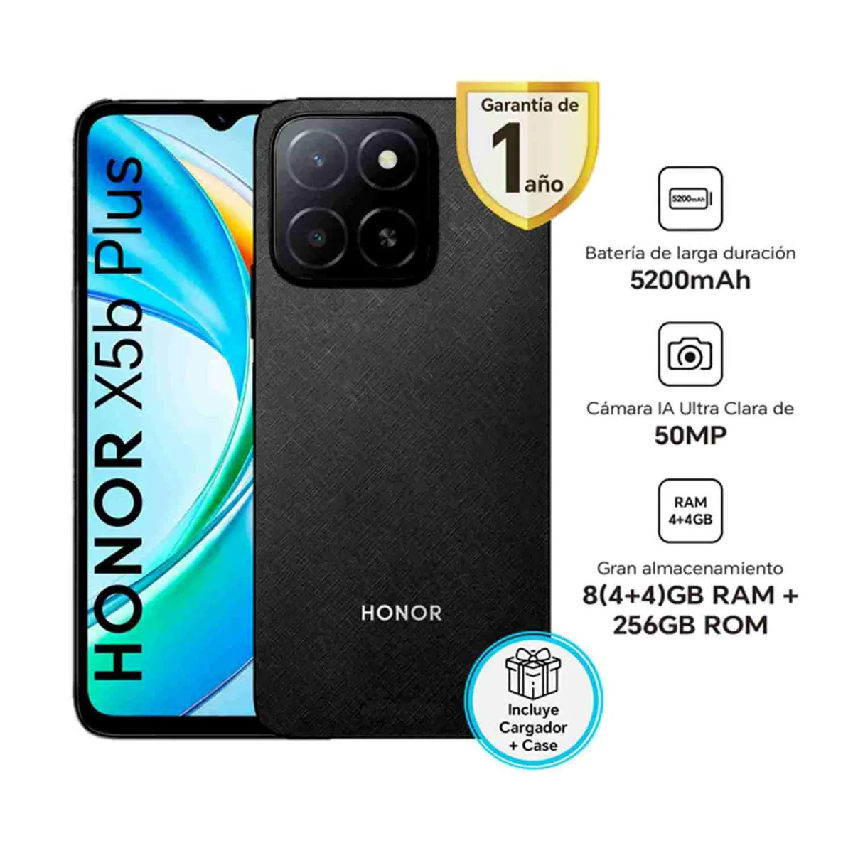 Honor - Smartphone Honor X5B Plus Negro 256gb 4gb