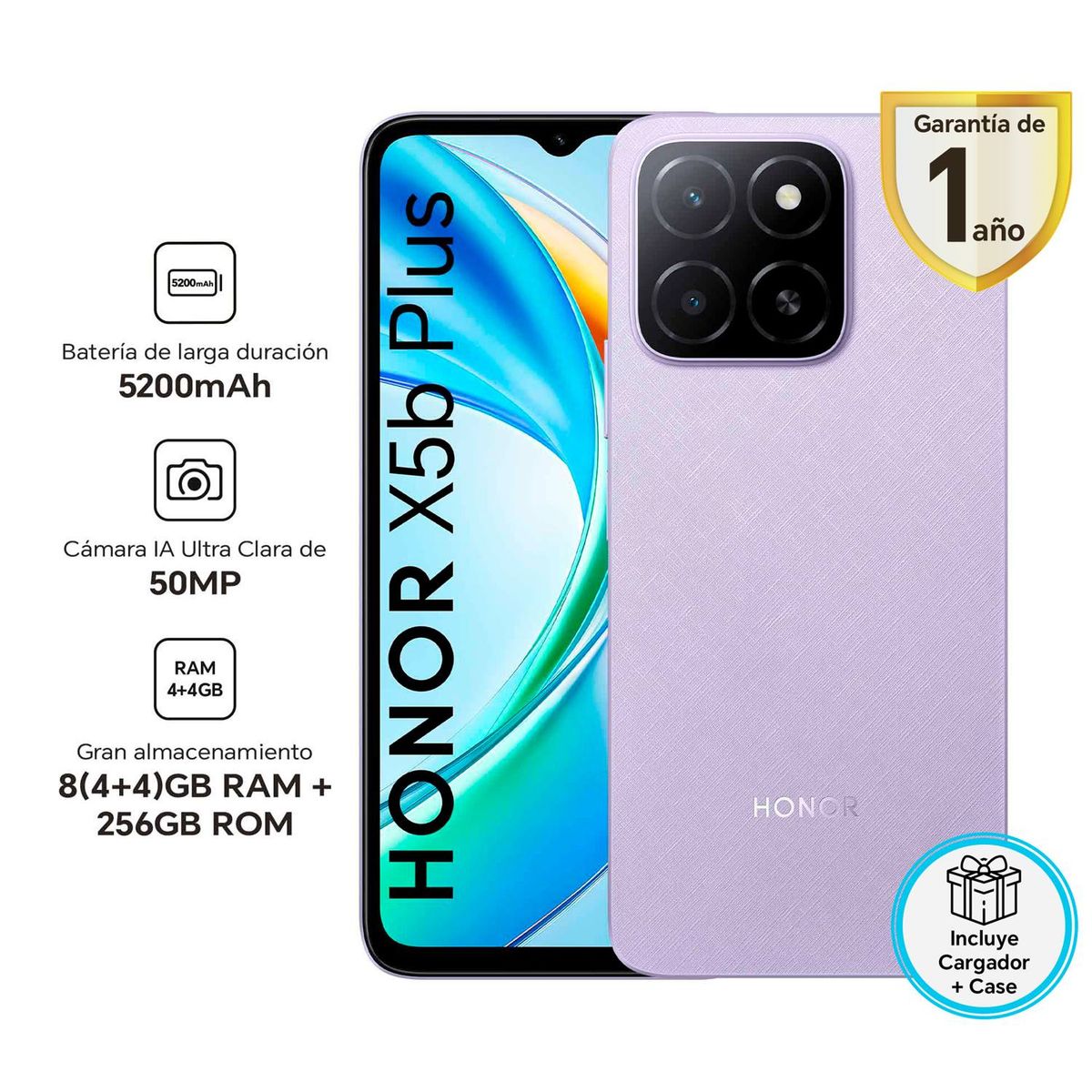 Honor - HONOR X5B PLUS 4GBY256GB STARRY PURPLE