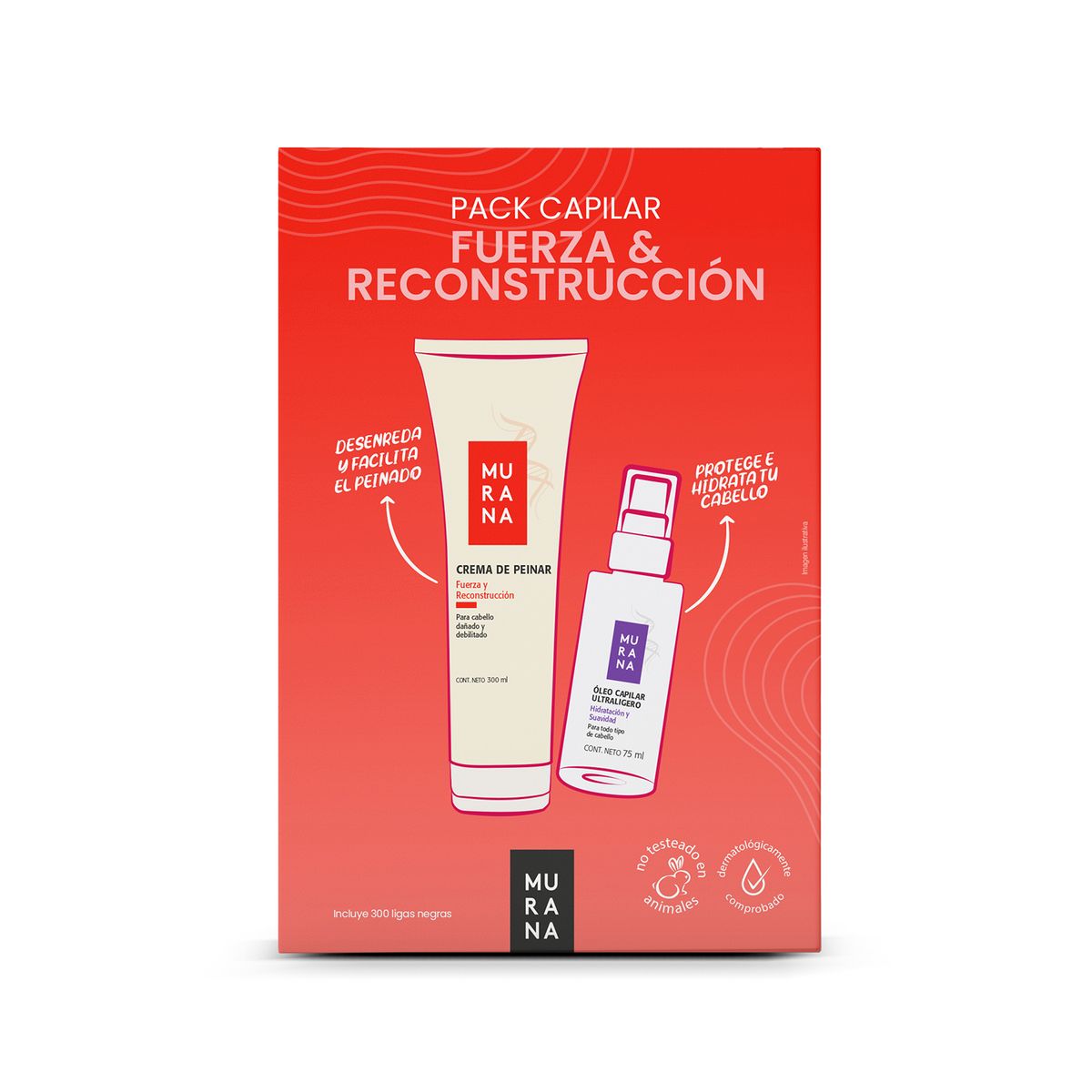 MURANA - Pack Murana Fuerza y Reconstrucción Crema para Peinar 300 mL + Oleo 75 g