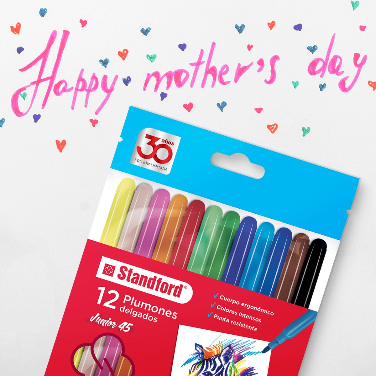 STANDFORD - Plumones Standford Junior Estuche 12 Und