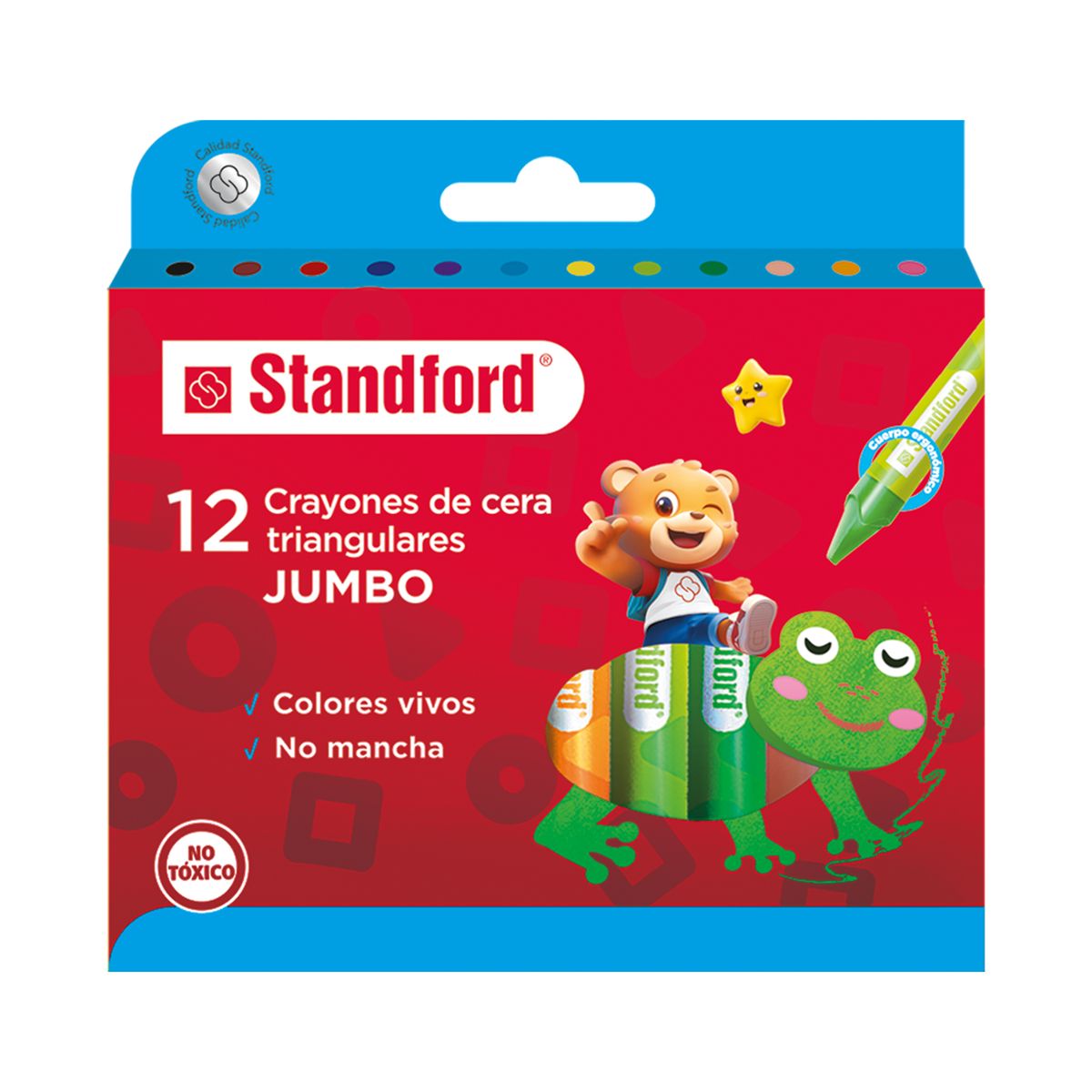 STANDFORD - CRAYON JUMBO TRIANGULAR X 12 COLORES