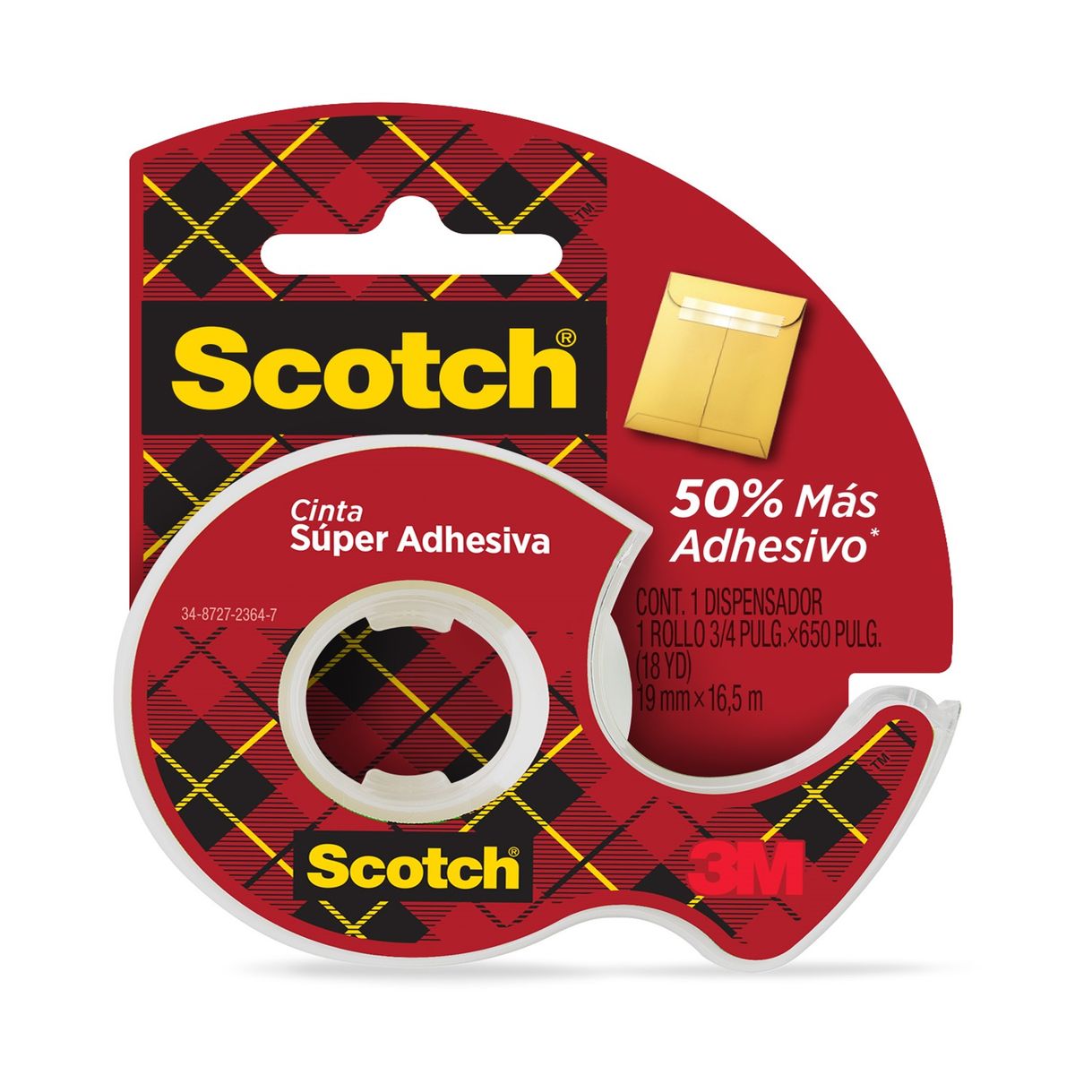 SCOTCH - Cinta Súper Adhesiva Scotch 19 mm Con Dispensador