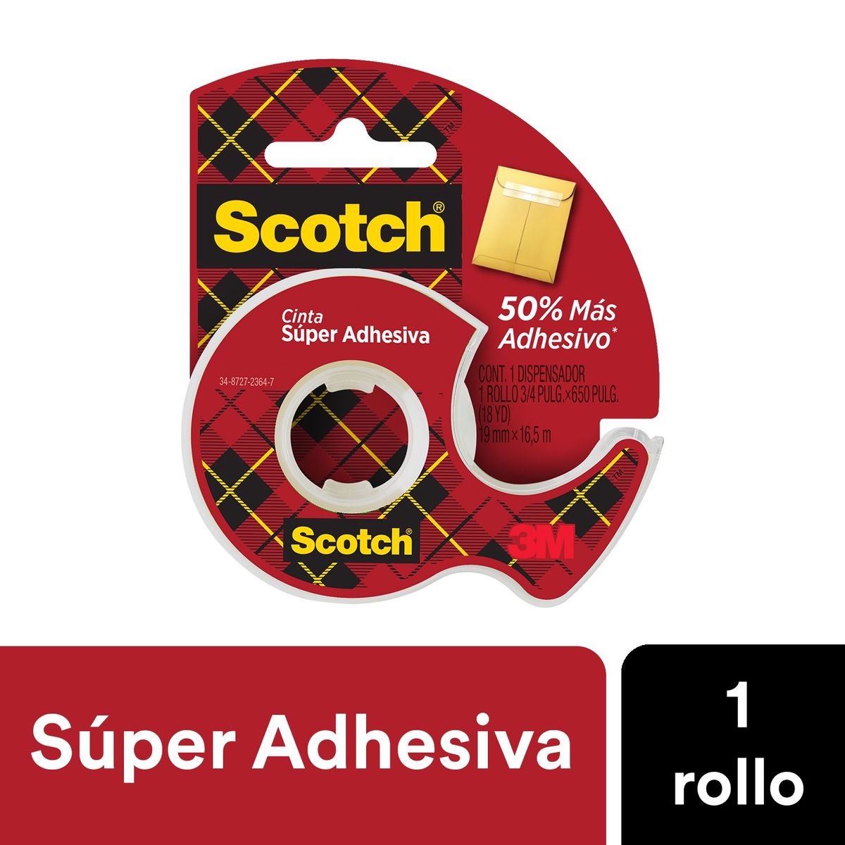 SCOTCH - Cinta Súper Adhesiva Scotch 19 mm Con Dispensador