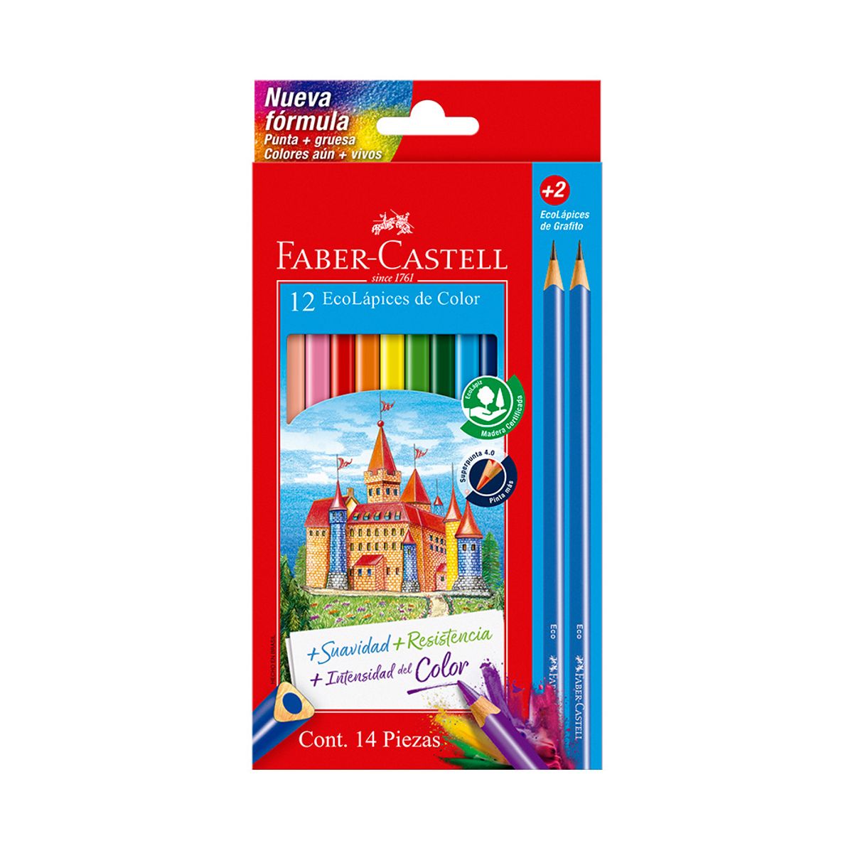 FABER CASTELL - Colores Faber Castell Empaque 12 Und + 2 Grafitos