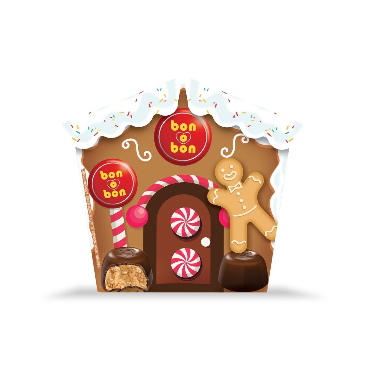 BON O BON - Mini Bombones de Chocolate Bon o Bon Casa de Jengibre Caja 24 g