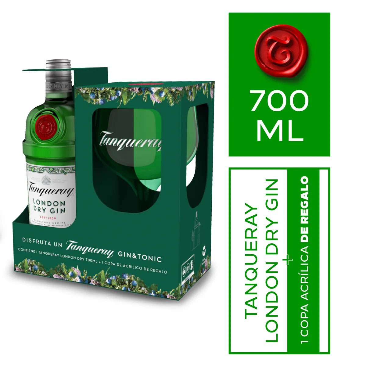 TANQUERAY - Gin Tanqueray London 700 mL + Copa Verde