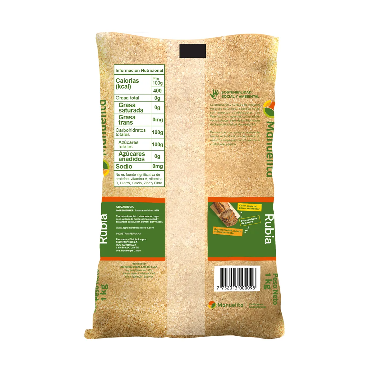 MANUELITA - Azúcar Rubia Manuelita Bolsa 1 Kg