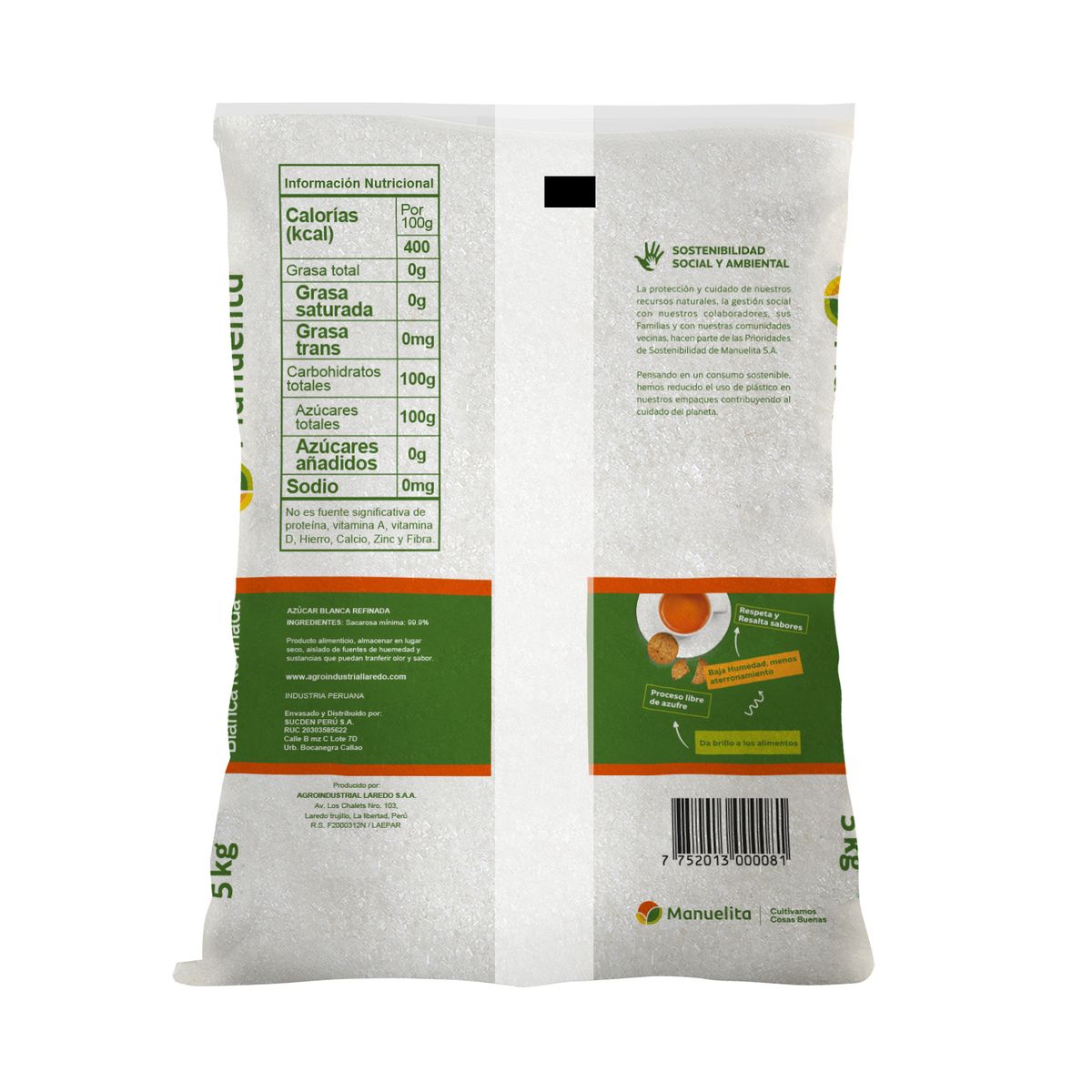 MANUELITA - Azúcar Blanca Manuelita Bolsa 5 Kg