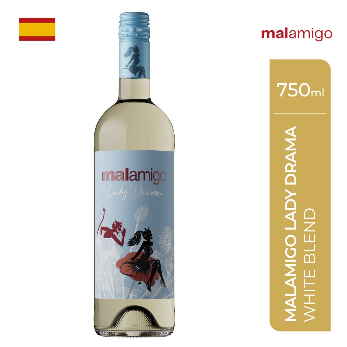 MALAMIGO - Vino Malamigo Lady Drama White Blend Botella 750 mL