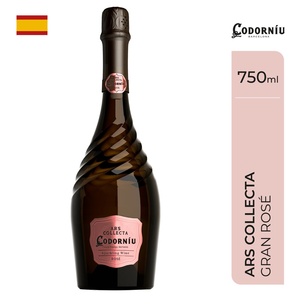 CODORNIU - Vino Codorníu Ars Collecta Grand Rosé Botella 750 mL