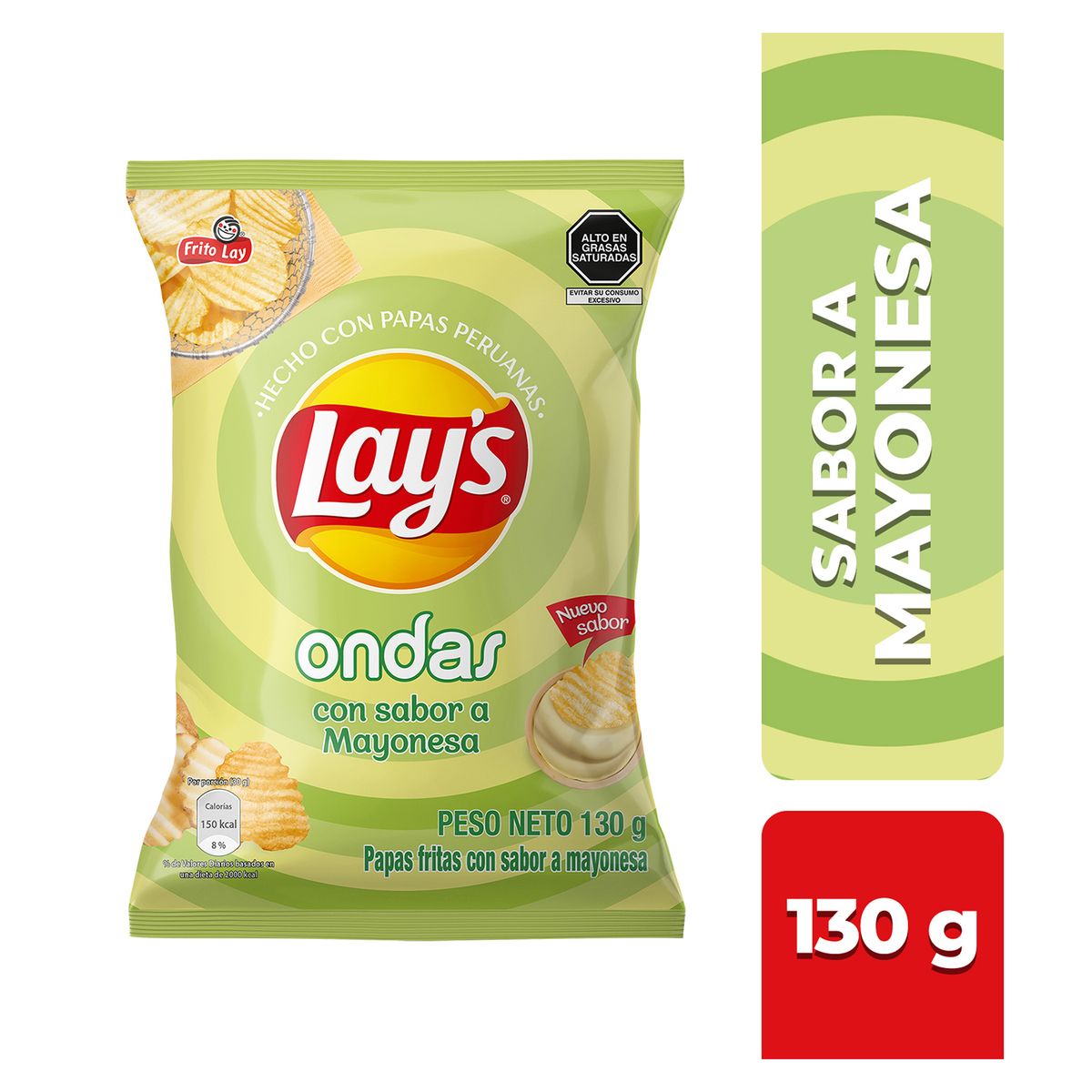 LAYS - Papas Fritas Lays Ondas Mayonesa Bolsa 130 g