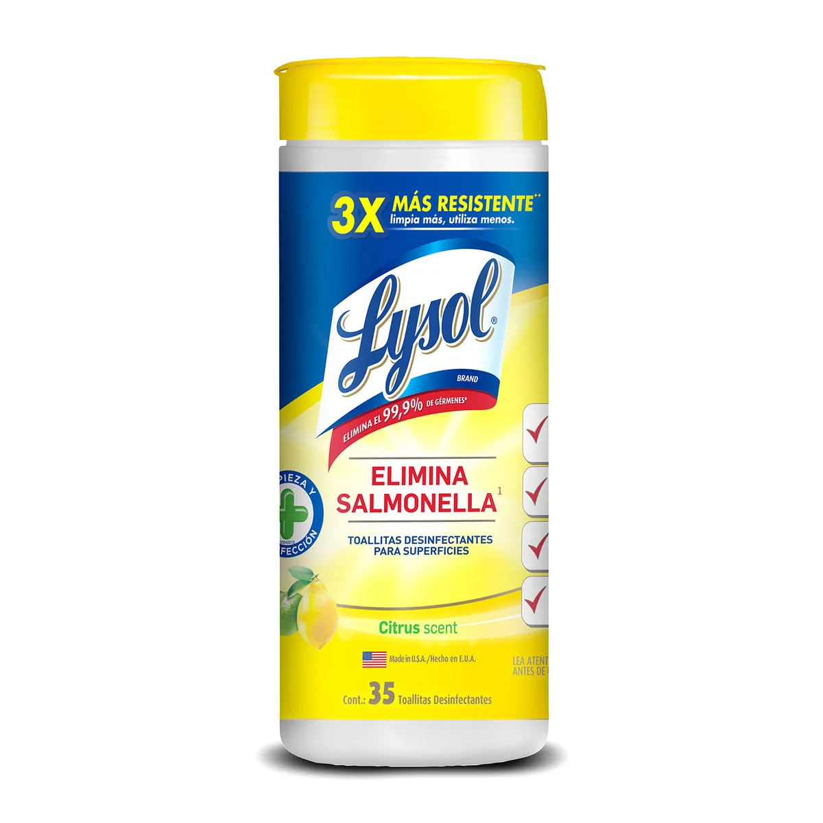 LYSOL - Toallitas Desinfectantes Lysol Citrus Empaque 35 Und