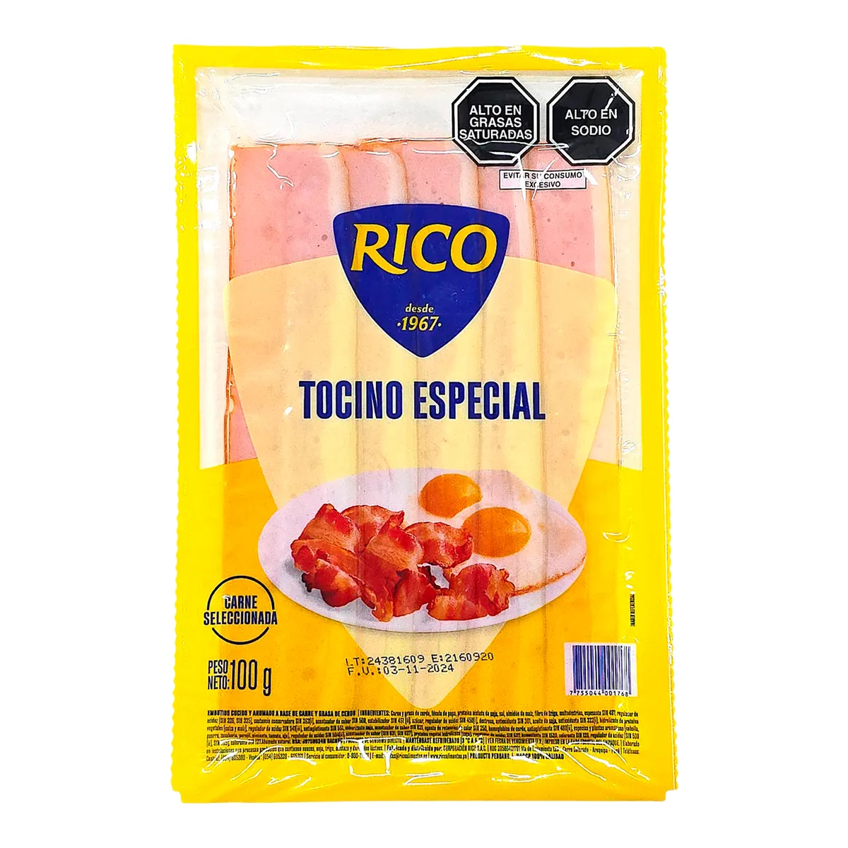 RICO - Tocino Especial Rico Empaque 100 g