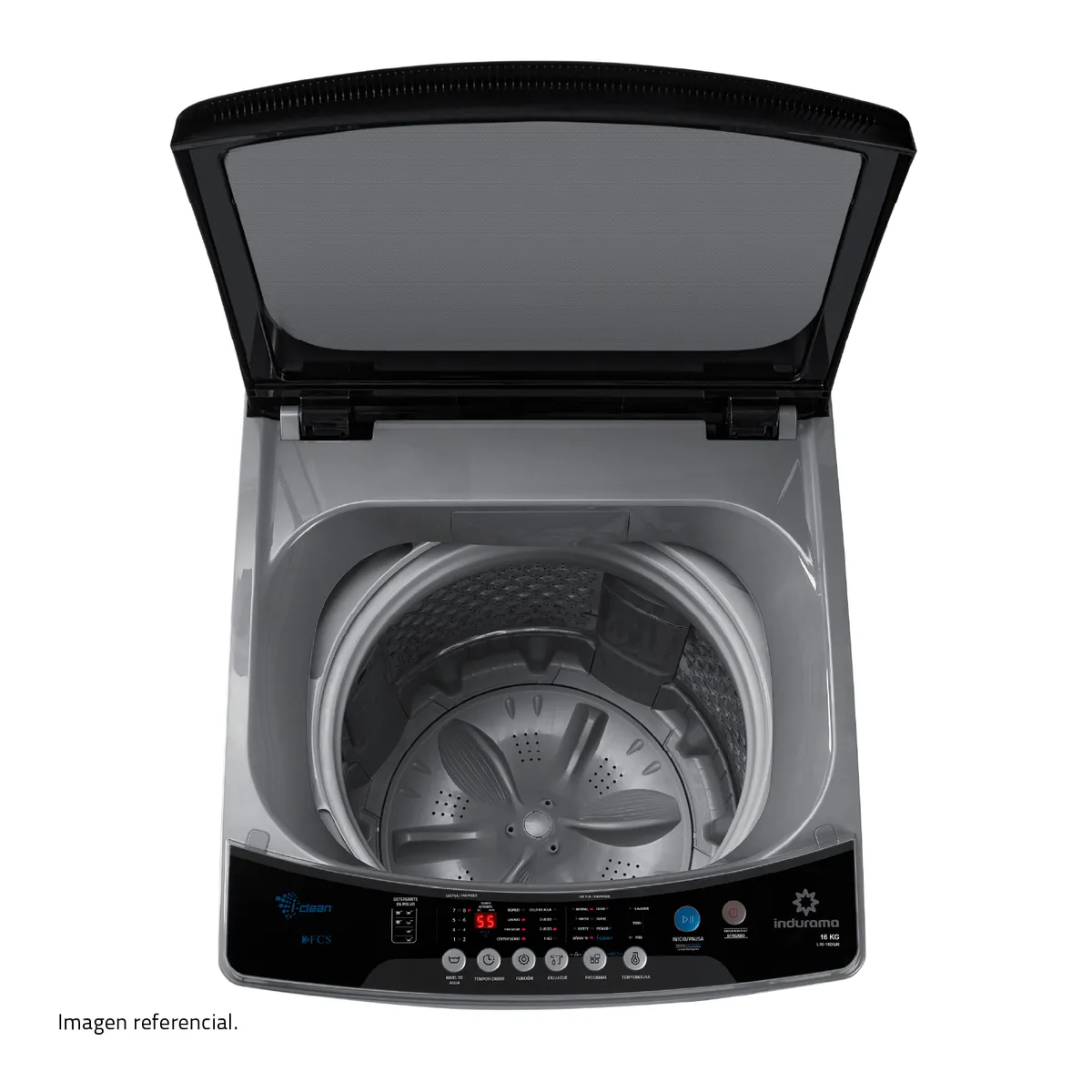 INDURAMA - Lavadora 16 Kg Carga Superior LRI-16DGR Gris Oscuro