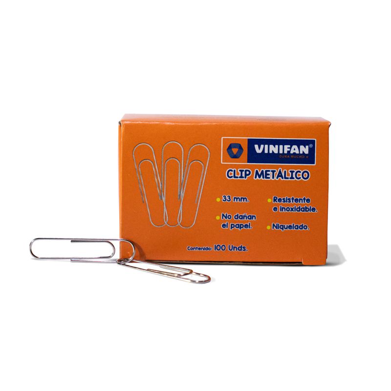 VINIFAN - Clip Vinifan Metálico 33Mm Caja 100 Und