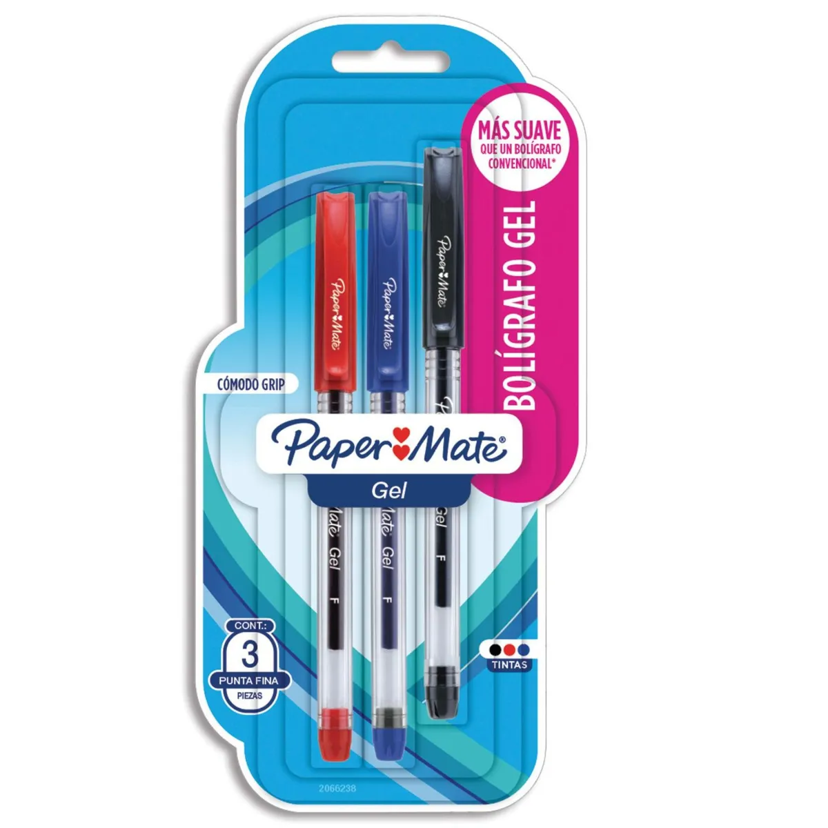 PAPER MATE - Lapiceros Paper Mate Gel Basic Con Grip Empaque 3 Und