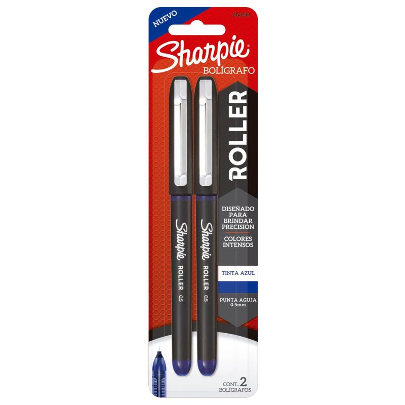 SHARPIE - Lapiceros Sharpie Roller Gel Azul Blíster 2 Und