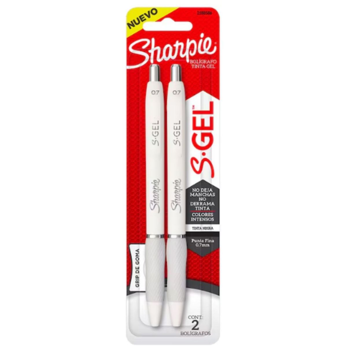 SHARPIE - Lapiceros Sharpie 0.7mm SGel Negro Empaque 2 Und