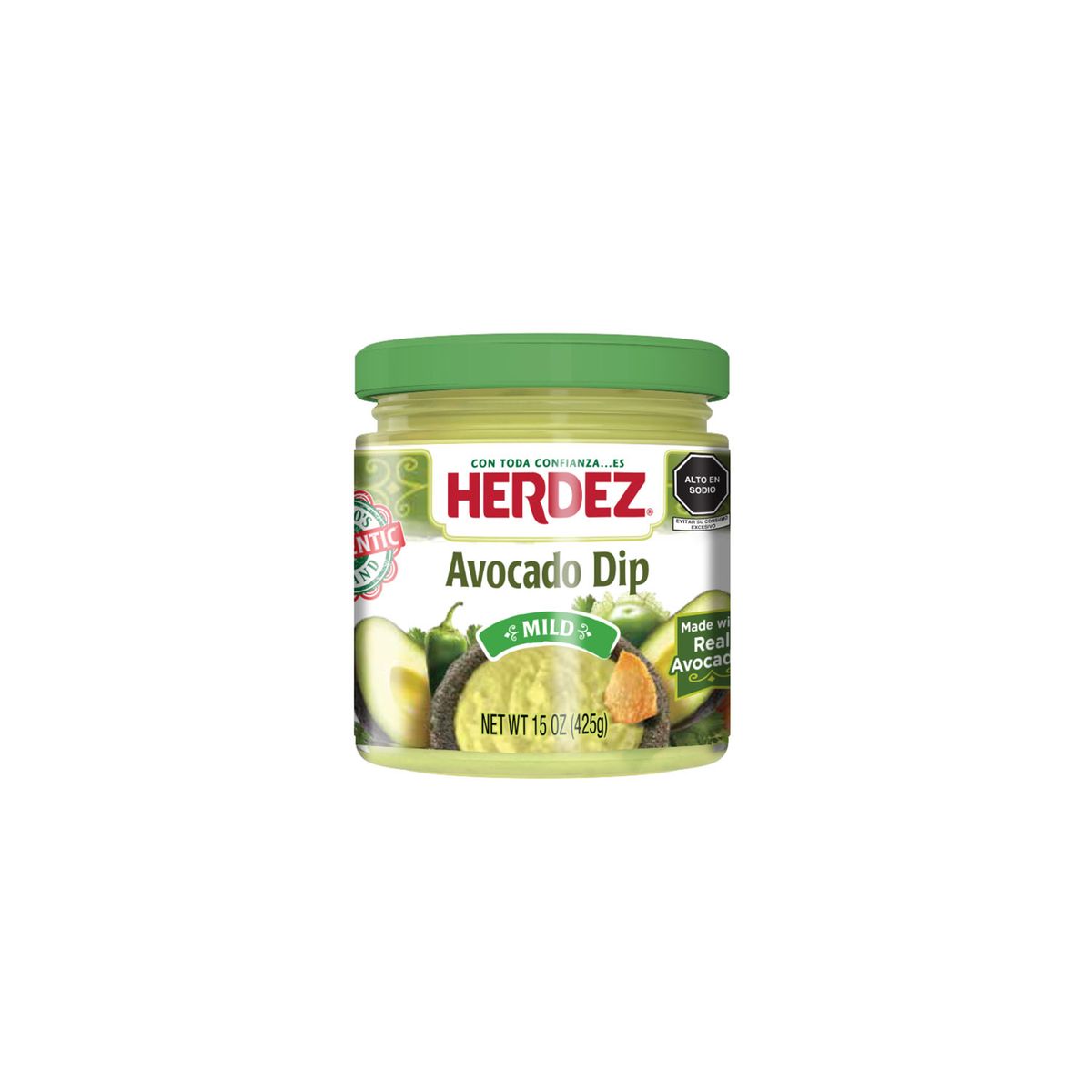 HERDEZ - Salsa Avocado Palta Dip Mild Herdez Envase 425 g