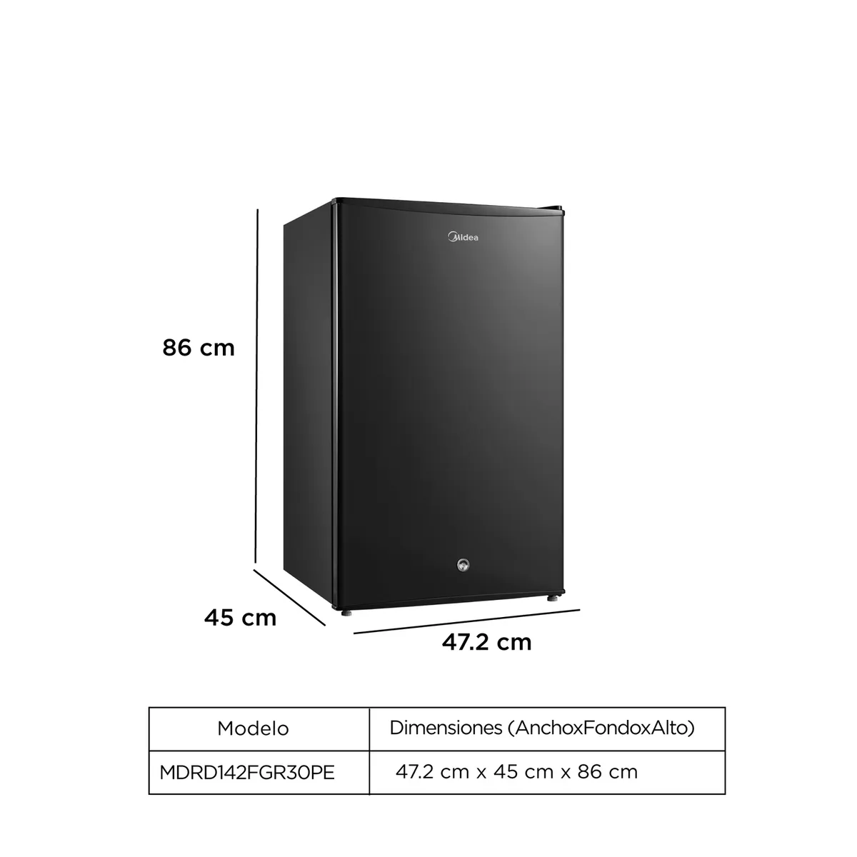 MIDEA - Frigobar 1Pta 93L Negro Mdrd142Fgr30Pe