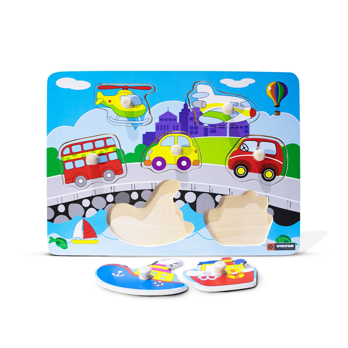 VINIFAN - Rompecabezas Vinifan con Pin Transporte 7 Piezas