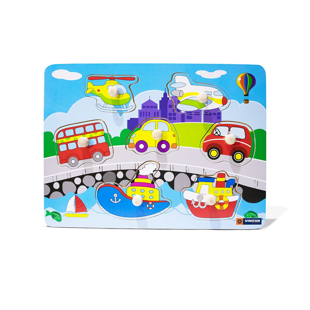 VINIFAN - Rompecabezas Vinifan con Pin Transporte 7 Piezas