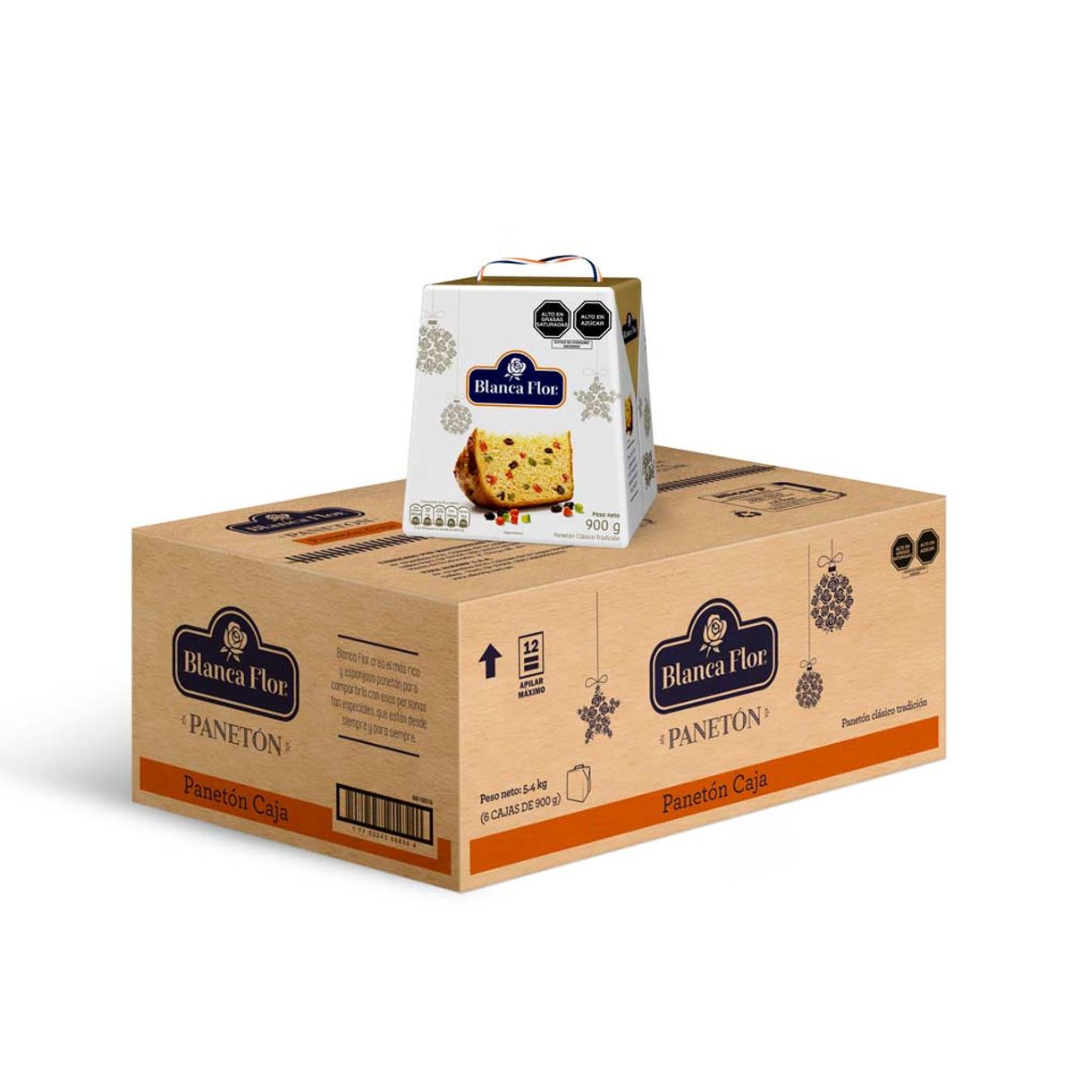 BLANCA FLOR - Caja x 6 Panetón Blanca Flor Caja x 900 g