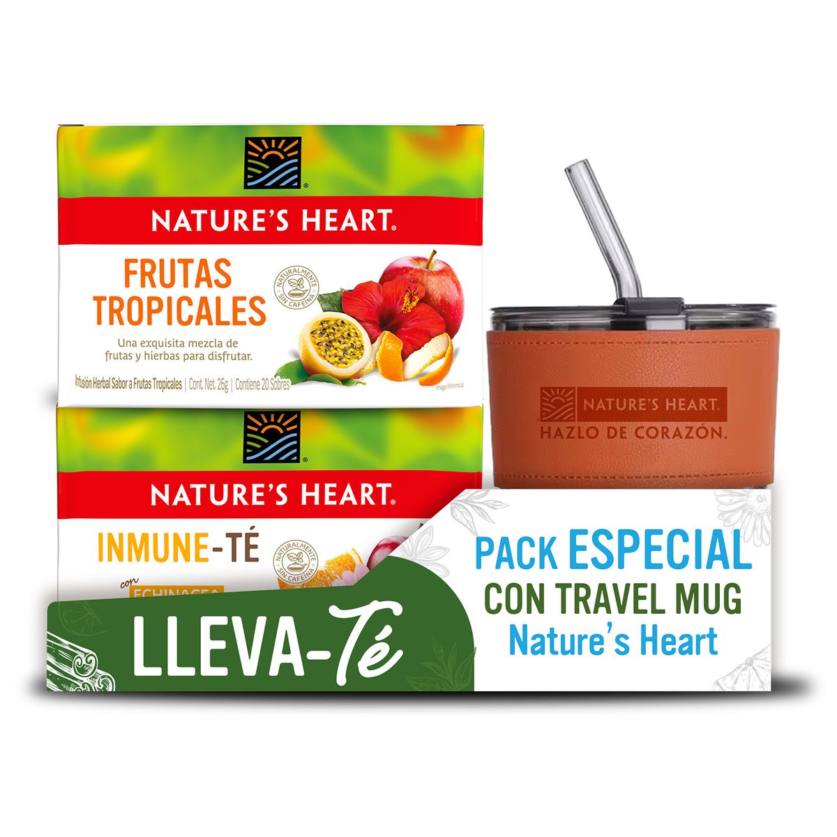 NATURES HEART - Infusion Nature Heart Frutos + Inmune X20S +1 travel Mug