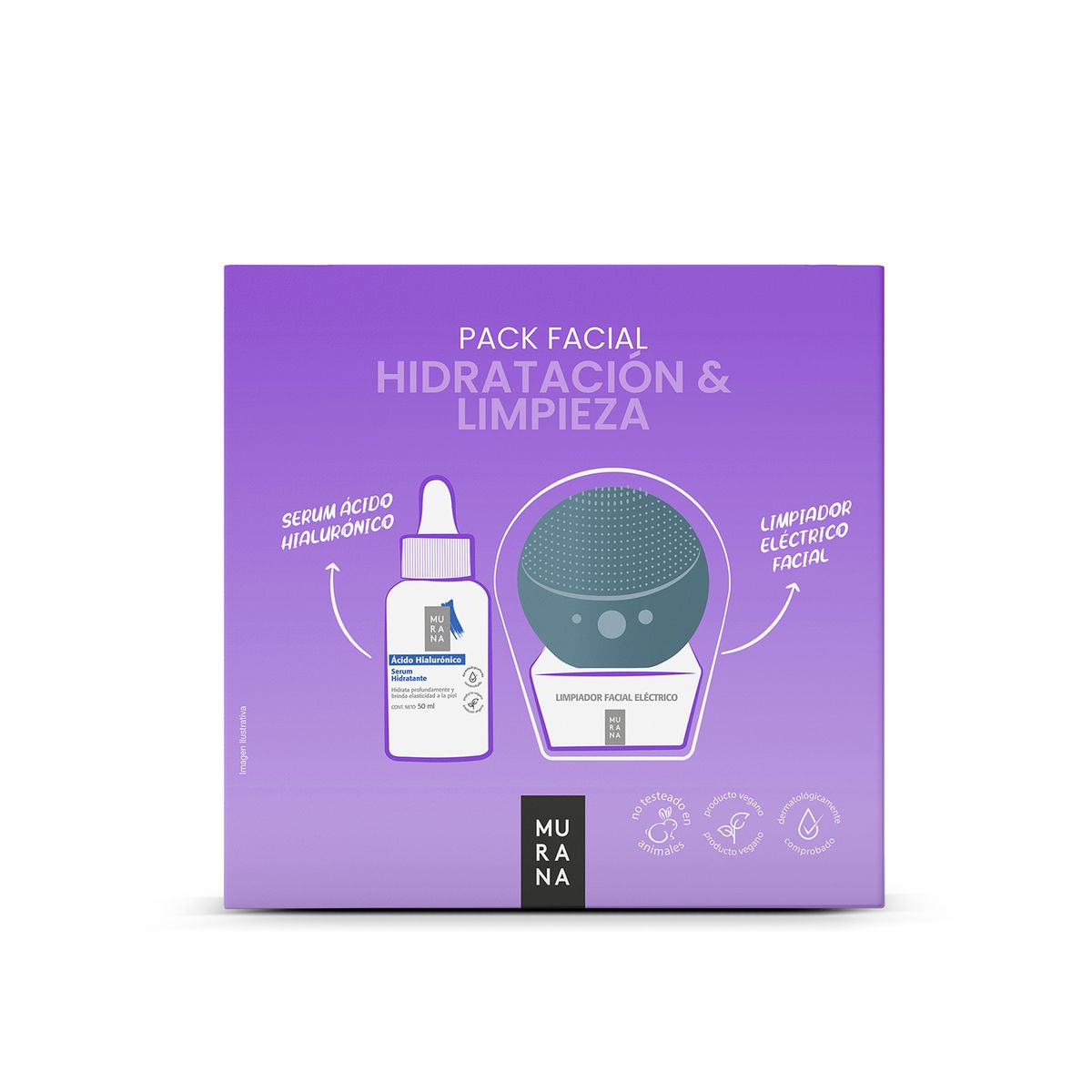 MURANA - Pack Murana Sérum Hialurónico 50 mL + Limpiador Eléctrico