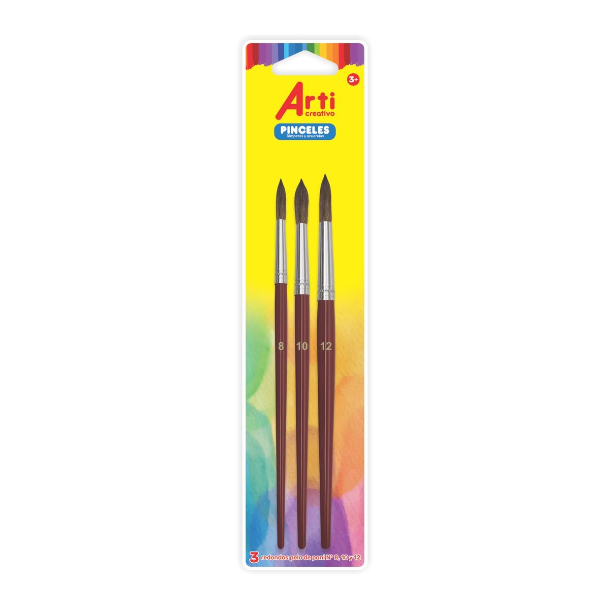 ARTI CREATIVO - Pinceles Redondos Arti Creativo Empaque 3 Und