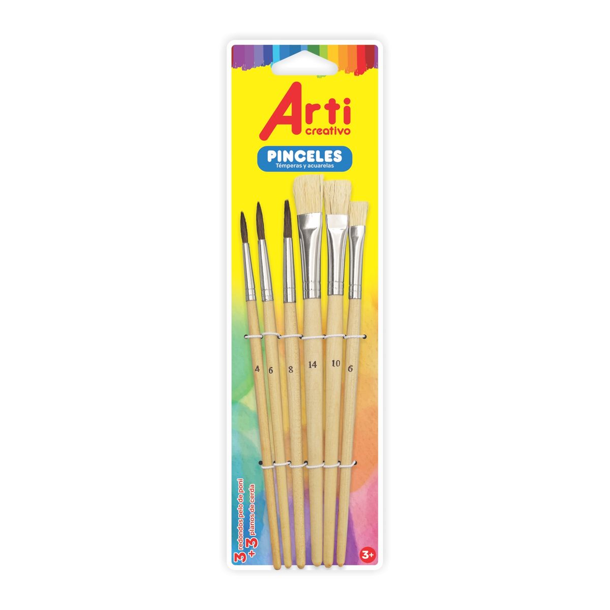 ARTI CREATIVO - Pinceles Surtidos Arti Creativo Empaque 6 Und