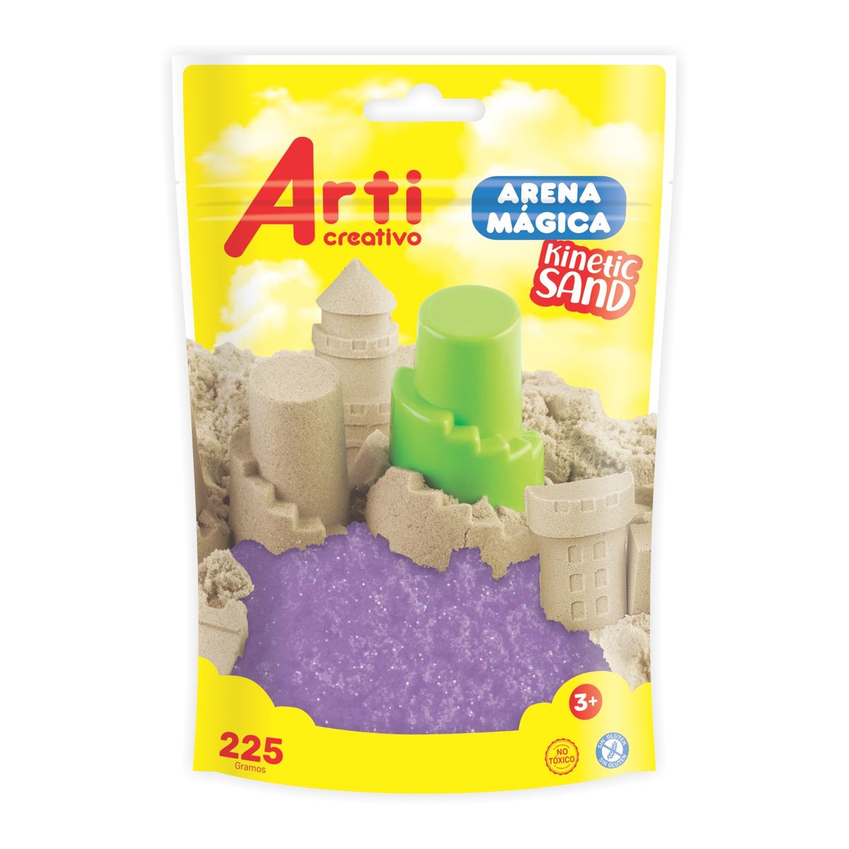 ARTI CREATIVO - Arena Mágica Arti Creativo Glitter Morado Empaque 225g