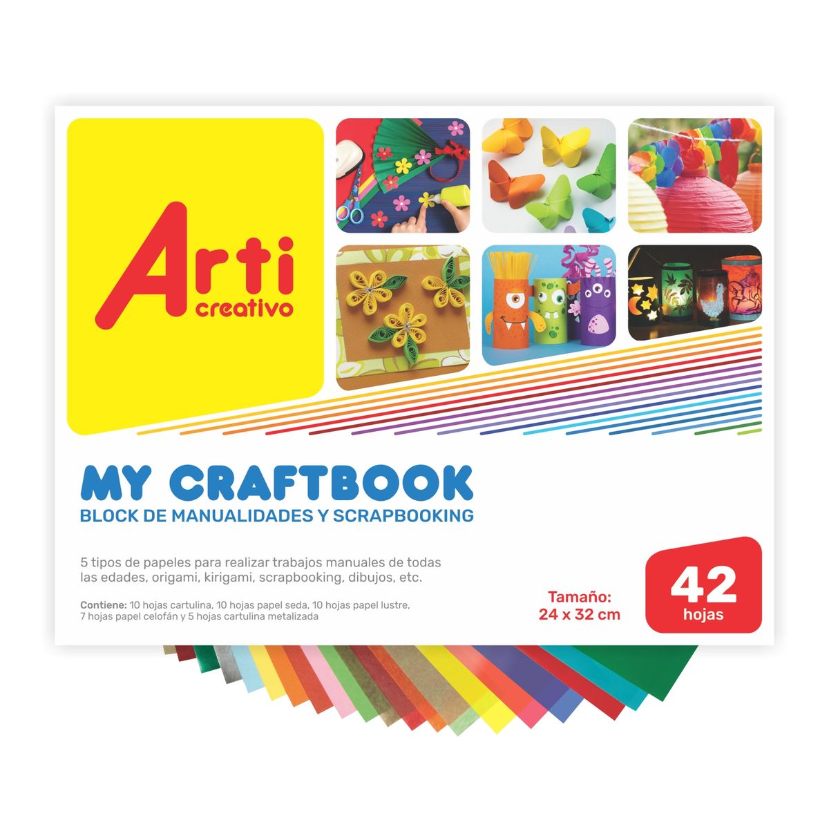 ARTI CREATIVO - Block Arti Creativo Scrap & Manualidades 42 Papeles Surtidos