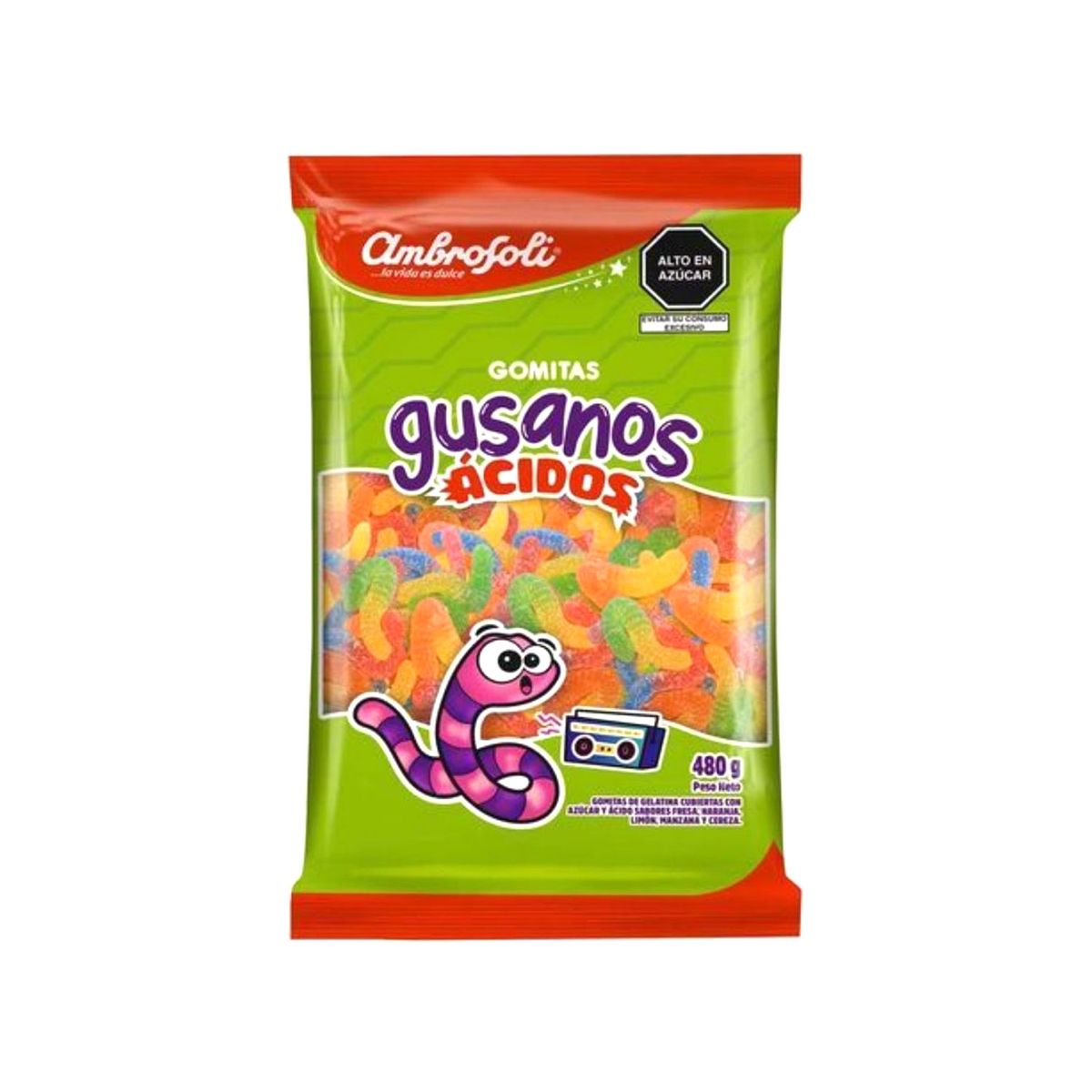 AMBROSOLI - Gomas Gusanos Ácidos Bolsa 480 g