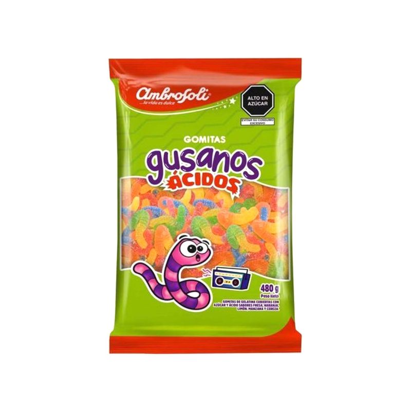 AMBROSOLI - Gomas Gusanos Ácidos Bolsa x 480 g