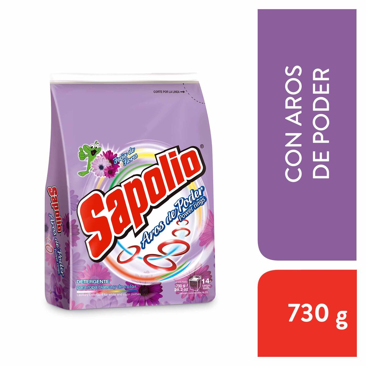 SAPOLIO - Detergente en Polvo Sapolio Floral Bolsa 730 g
