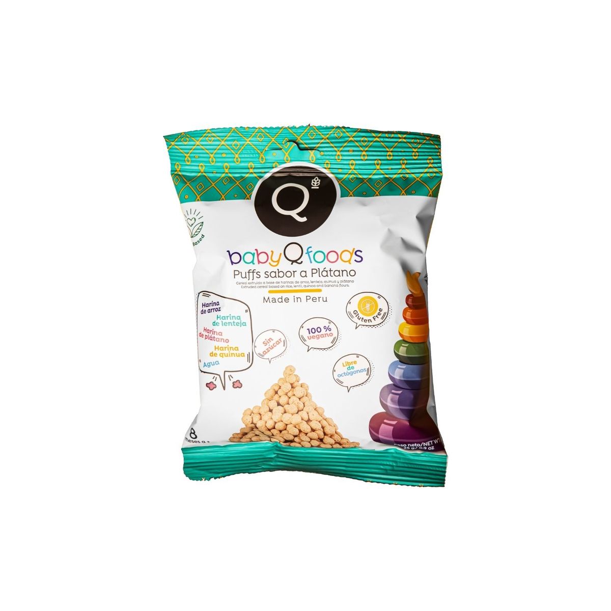 QFOODS - Puff Qfoods Sabor Plátano Bolsa 25 g