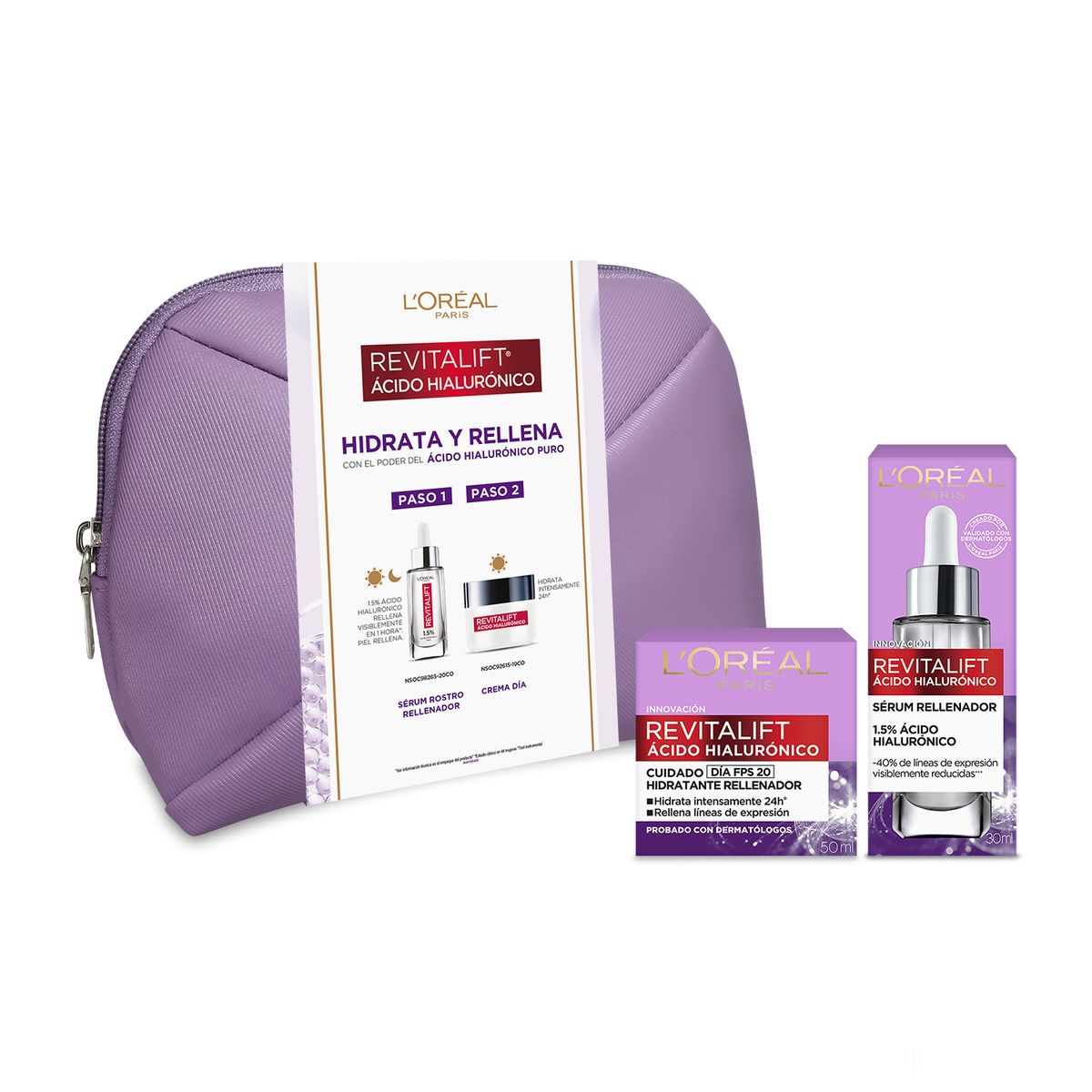 LOREAL PARIS - Set Loreal Paris Revitalift Hialurónico Serum Rostro 30 mL + Crema Día 50 mL