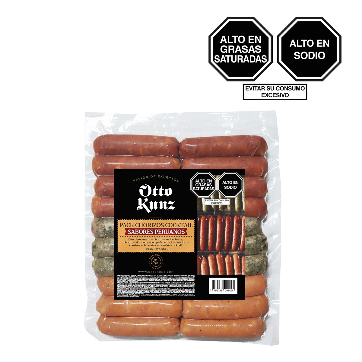 OTTO KUNZ - Pack Chorizos Cocktail con Sabores Peruanos Otto Kunz Empaque 350 g