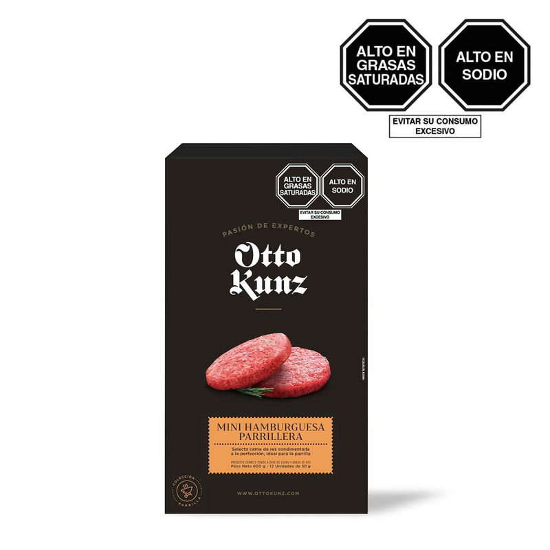 OTTO KUNZ - Mini Hamburguesa Parrillera Otto Kunz 12 Unidades Empaque 600 g