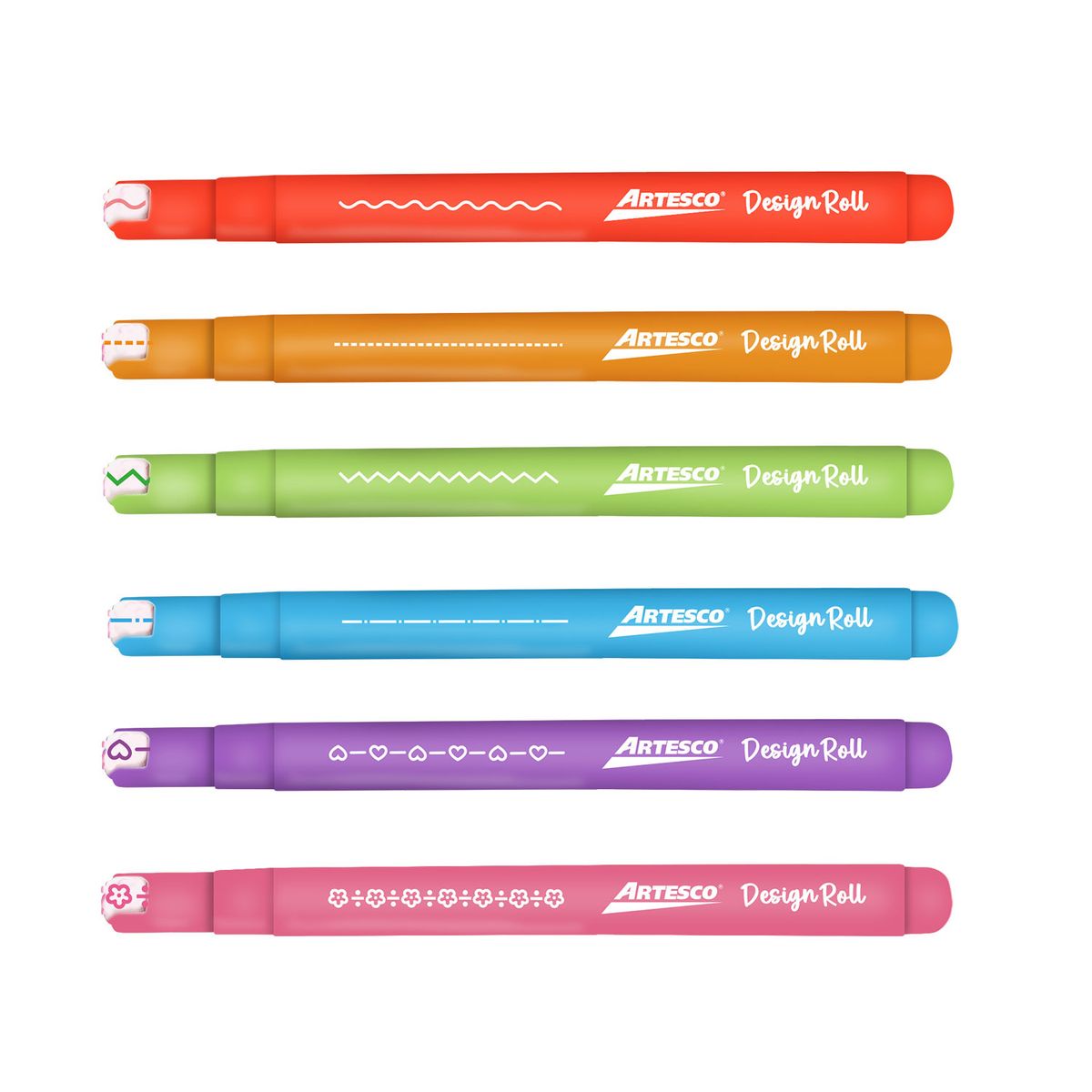 ARTESCO - Plumones Artesco Puntas Roller Con Diseño Estuche 6 Und