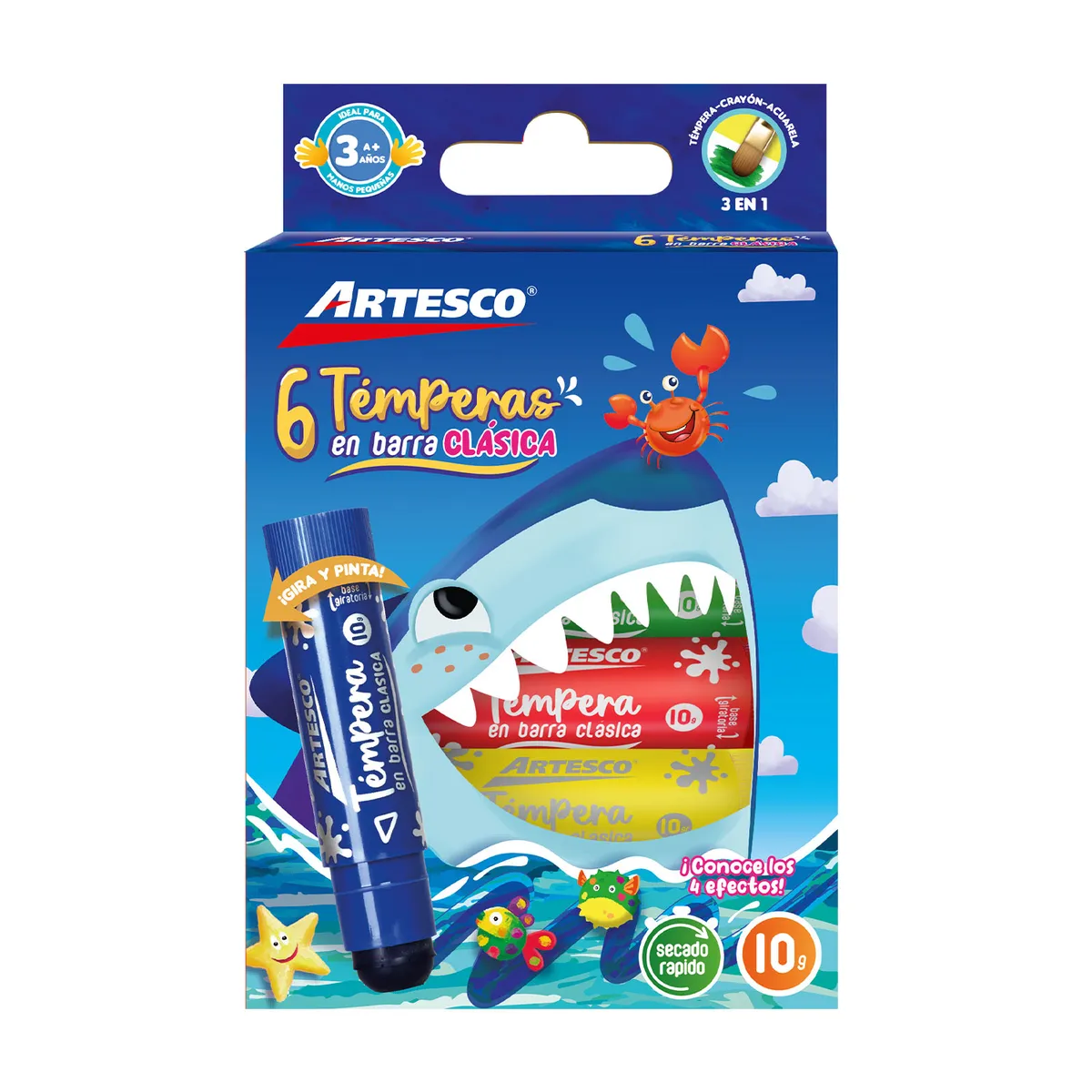 ARTESCO - Témperas En Barra Artesco Clásico Empaque 6 Und