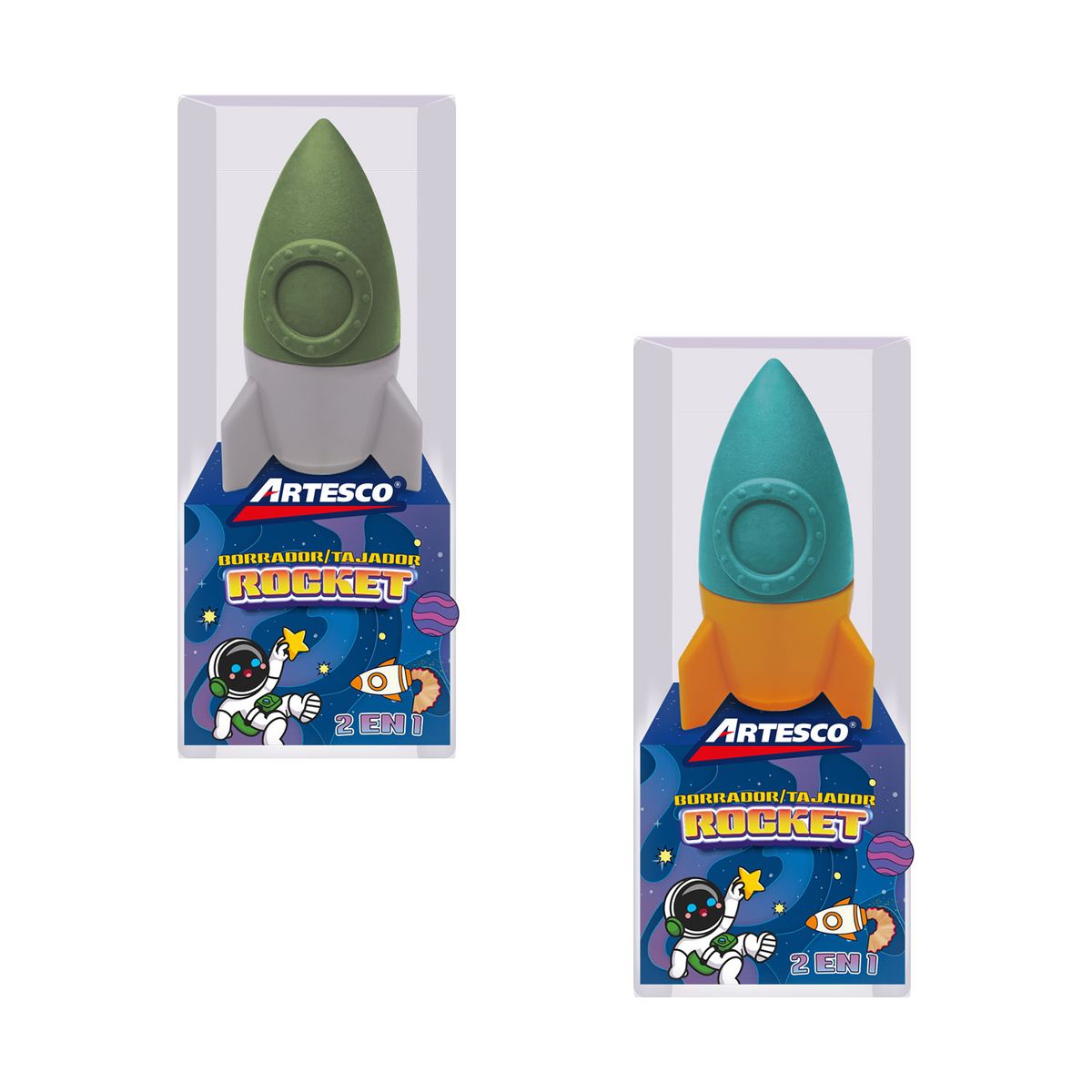 ARTESCO - Borrador + Tajador Artesco Diseño Rocket