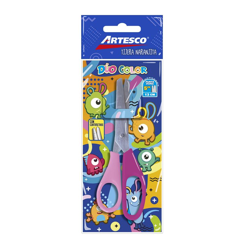 ARTESCO - TIJERA ESCOLAR LA NARANJITA DUO COL 5PLG